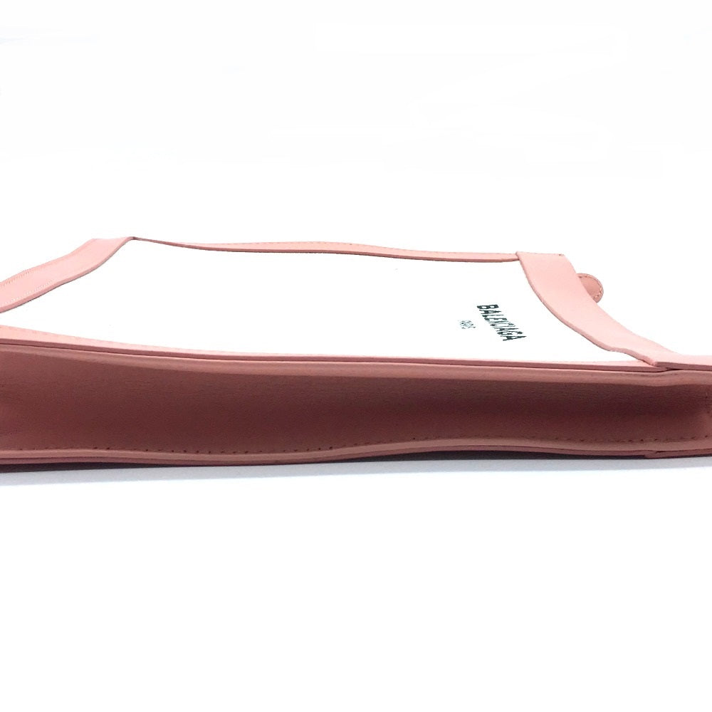 BALENCIAGA 410119 Men's and Women's Classic Bag, Second Bag, Clutch Bag, Canvas/Leather, Unisex, Natural x Pink