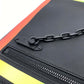 LOUIS VUITTON M30347 Taiga Pochette A4 Chain Clutch Bag in Taiga Leather, Men's, Noir x Rainbow