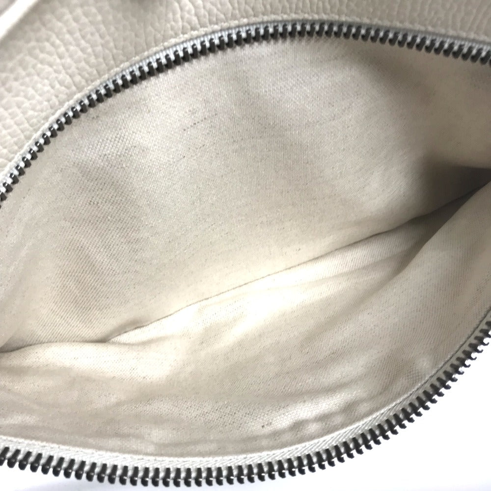 GUCCI 523589 Logo Print Messenger Bag Shoulder Bag Leather Women's White