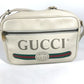 GUCCI 523589 Logo Print Messenger Bag Shoulder Bag Leather Women's White