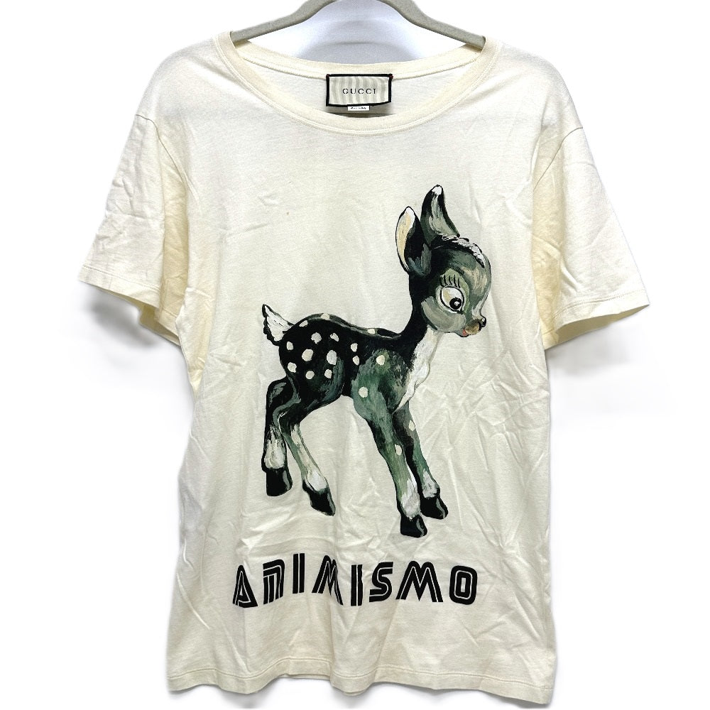 GUCCI 492347 ANIMISMO バンビプリント アパレレル トップス 半袖Ｔシャツ コットン メンズ アイボリー系