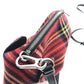 LOEWE 118.50.M93 Checkered Mini Bag, 2-Way Shoulder Bag, Canvas/Leather, Women's, Red, Red and Multicolor
