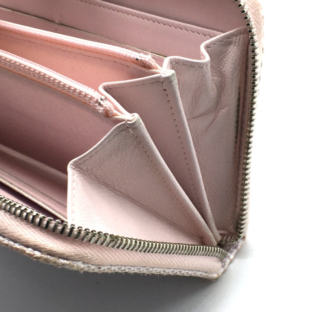 CHANEL Cruise Line Deauville Round Zip Long Wallet in Tweed, Women's, Pink