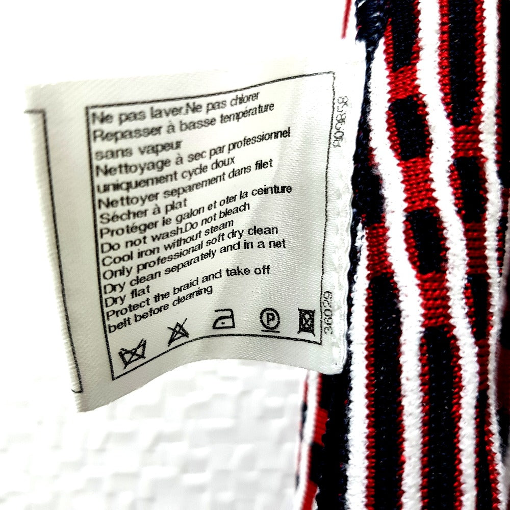 CHANEL P47925 ストライプ サマードレス ノースリーブ トップス アパレル ワンピース レーヨン レディース ブラック ブラック×レッド×ホワイト - brandshop-reference