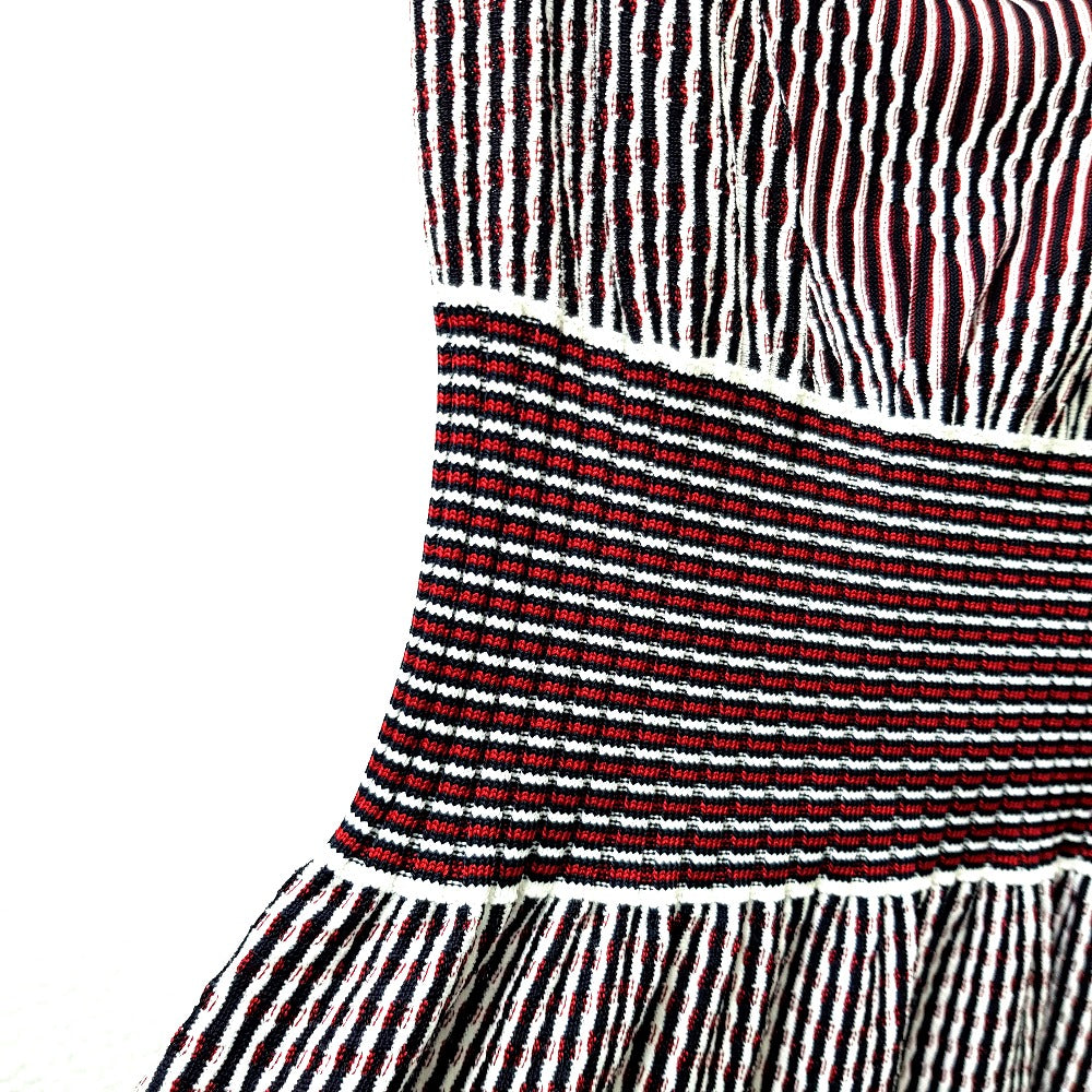 CHANEL P47925 ストライプ サマードレス ノースリーブ トップス アパレル ワンピース レーヨン レディース ブラック ブラック×レッド×ホワイト - brandshop-reference