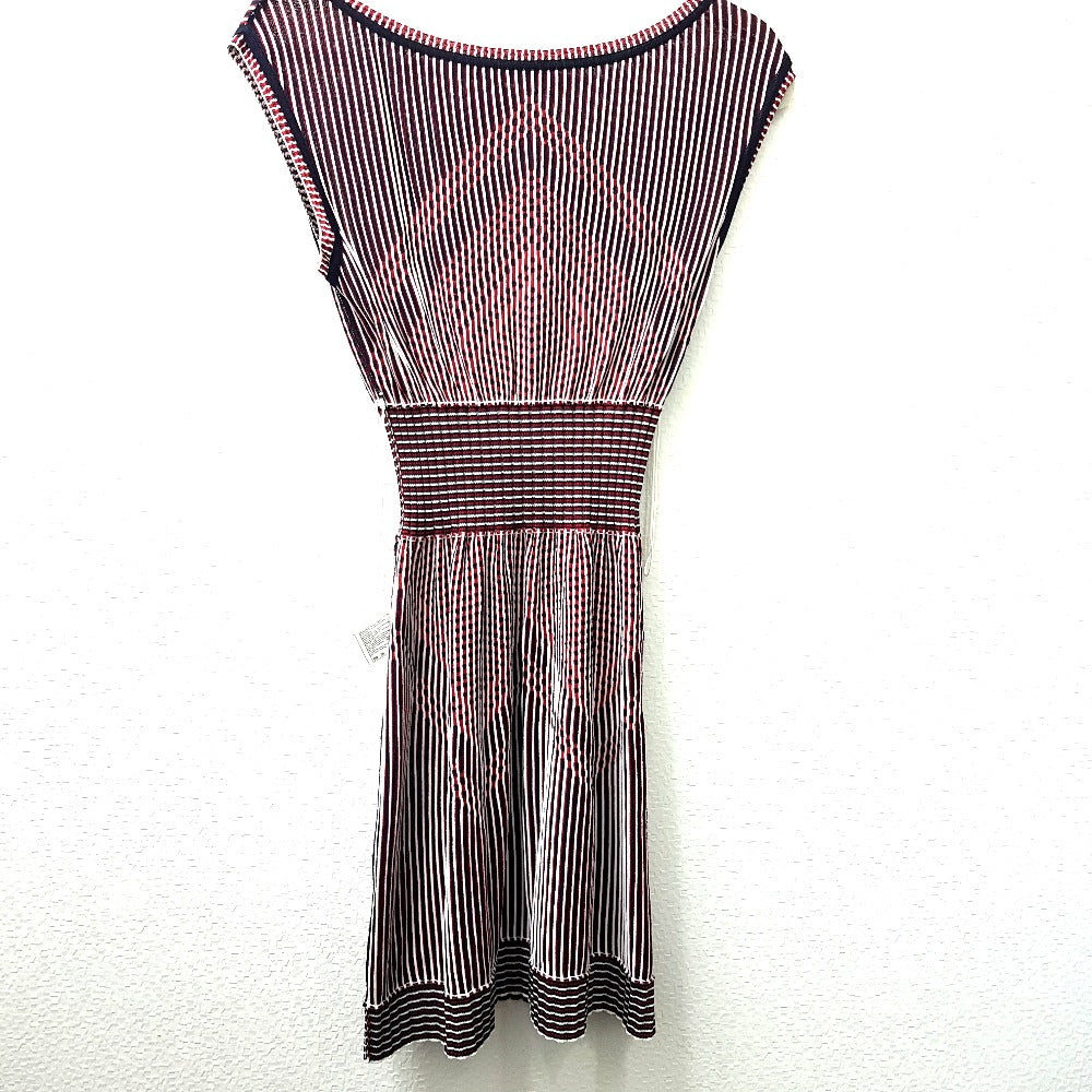CHANEL P47925 ストライプ サマードレス ノースリーブ トップス アパレル ワンピース レーヨン レディース ブラック ブラック×レッド×ホワイト - brandshop-reference