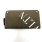 Valentino Garavani Studded VLTN Print Round Zip Long Wallet in Canvas/Leather, Unisex, Khaki and White