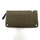 Valentino Garavani Studded VLTN Print Round Zip Long Wallet in Canvas/Leather, Unisex, Khaki and White