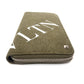 Valentino Garavani Studded VLTN Print Round Zip Long Wallet in Canvas/Leather, Unisex, Khaki and White
