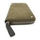 Valentino Garavani Studded VLTN Print Round Zip Long Wallet in Canvas/Leather, Unisex, Khaki and White