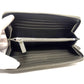Valentino Garavani Studded VLTN Print Round Zip Long Wallet in Canvas/Leather, Unisex, Khaki and White