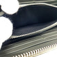 Valentino Garavani Studded VLTN Print Round Zip Long Wallet in Canvas/Leather, Unisex, Khaki and White