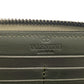 Valentino Garavani Studded VLTN Print Round Zip Long Wallet in Canvas/Leather, Unisex, Khaki and White