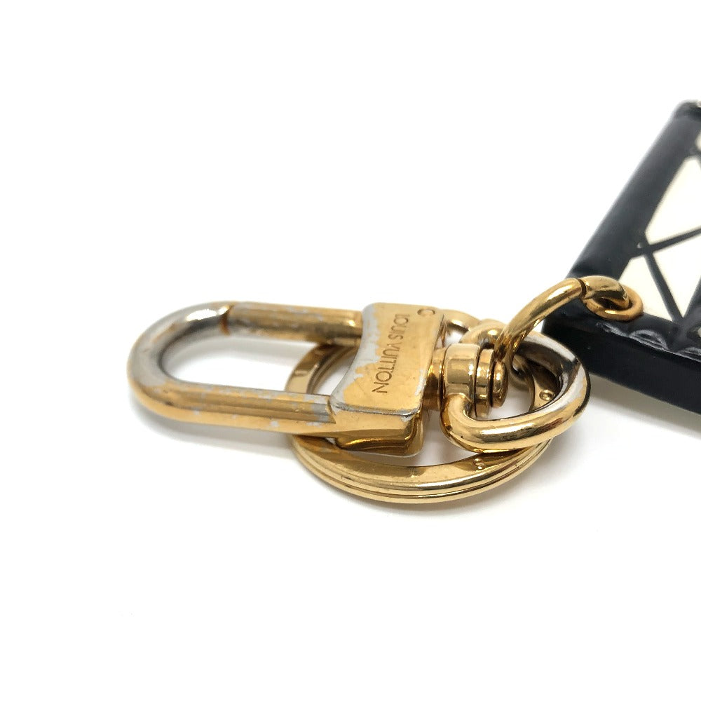 LOUIS VUITTON M00004 Trunk Petite Malle Bag Keychain Charm Key Ring Metal Women's White White x Black x Gold