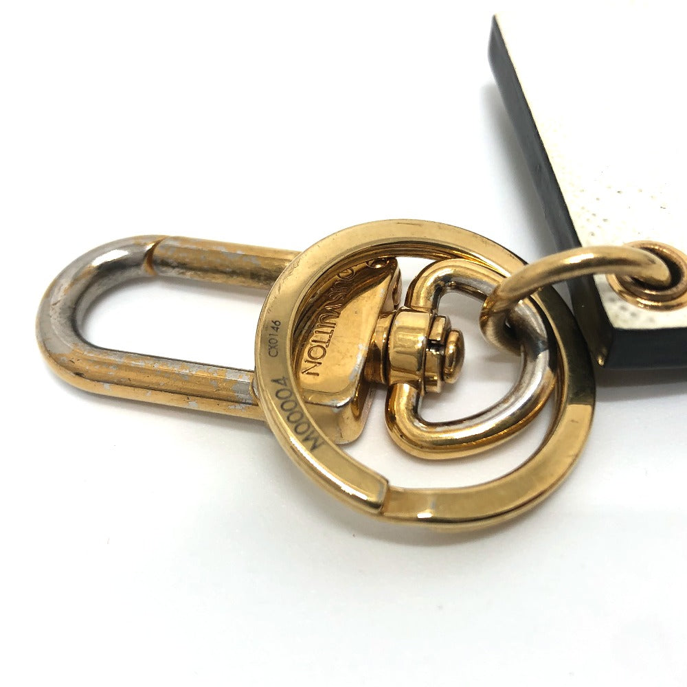 LOUIS VUITTON M00004 Trunk Petite Malle Bag Keychain Charm Key Ring Metal Women's White White x Black x Gold