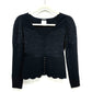 CHANEL P29091K00191 06A Glitter Knit Flare Skirt and Long Sleeve Knit Top and Bottom Set, Wool, Women's, Black