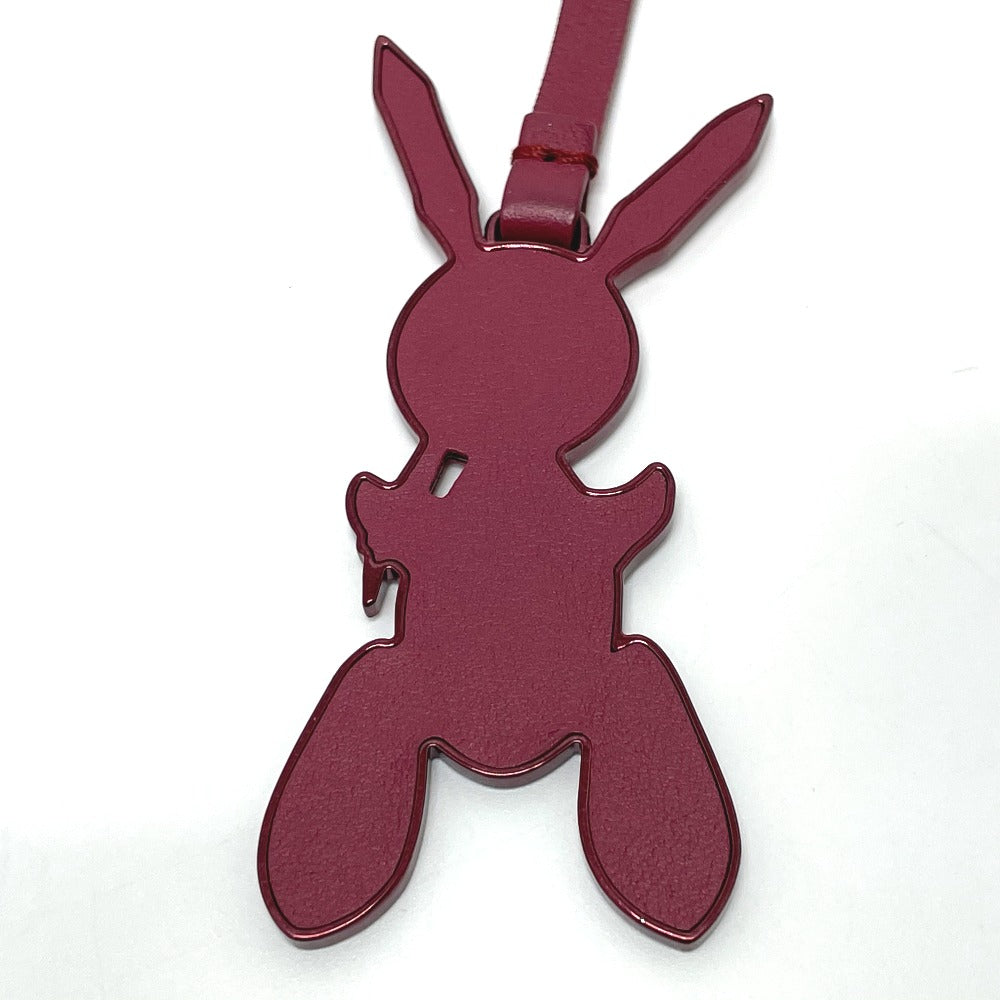 LOUIS VUITTON M62735 LV Rabbit Jeff Koons Bag Charm Keychain Leather Women's Bordeaux