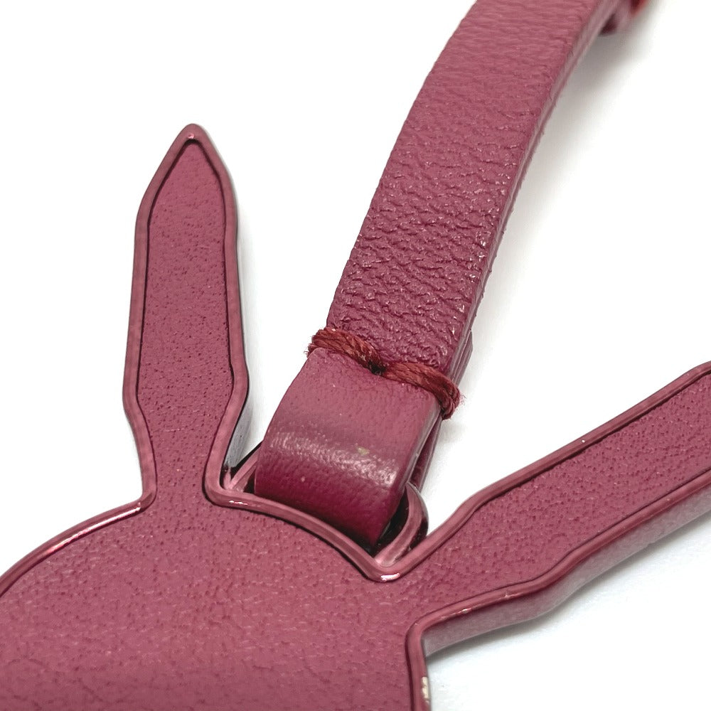 LOUIS VUITTON M62735 LV Rabbit Jeff Koons Bag Charm Keychain Leather Women's Bordeaux