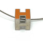 HERMES H Cube Carage d'Ache Necklace in Orange and Silver