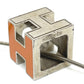 HERMES H Cube Carage d'Ache Necklace in Orange and Silver