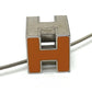 HERMES H Cube Carage d'Ache Necklace in Orange and Silver