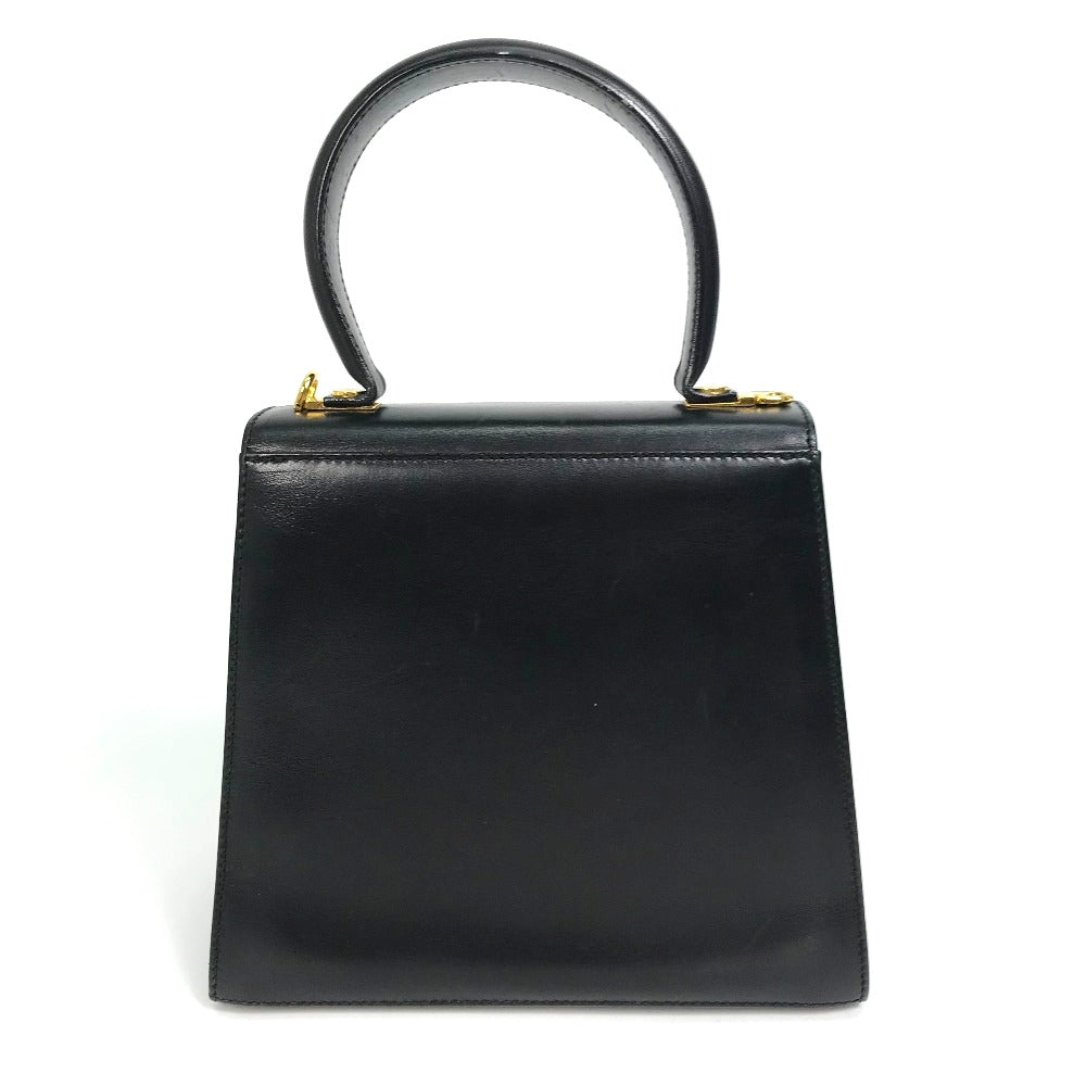 Salvatore Ferragamo Gancini Shoulder Bag, 2-Way Leather, Black, Women's