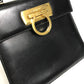 Salvatore Ferragamo Gancini Shoulder Bag, 2-Way Leather, Black, Women's