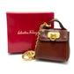 Salvatore Ferragamo Gancini Bag Charm, Leather, Brown with Gold Hardware, Women's