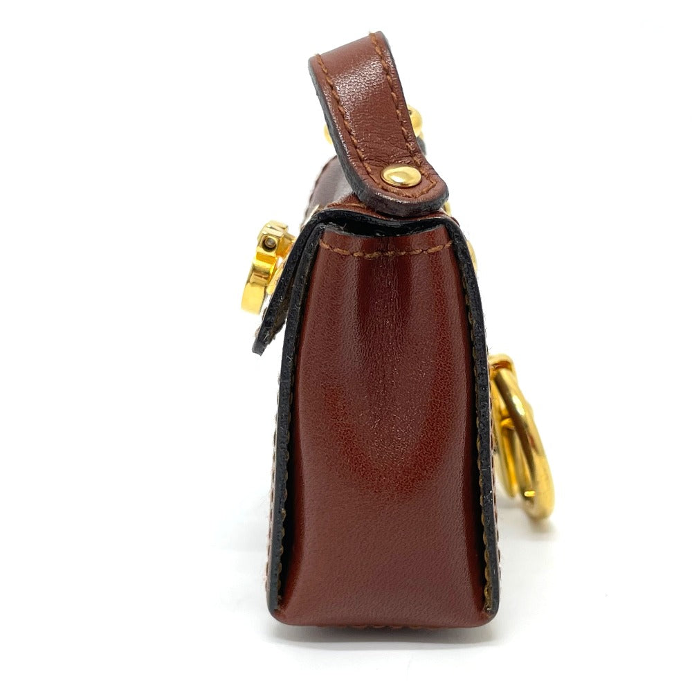 Salvatore Ferragamo Gancini Bag Charm, Leather, Brown with Gold Hardware, Women's