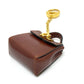 Salvatore Ferragamo Gancini Bag Charm, Leather, Brown with Gold Hardware, Women's