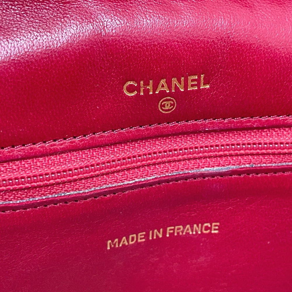 CHANEL ビコローレ ココマーク カバン バッグ チェーン ショルダー 肩掛け ショルダーバッグ ラムスキン レディース レッド
