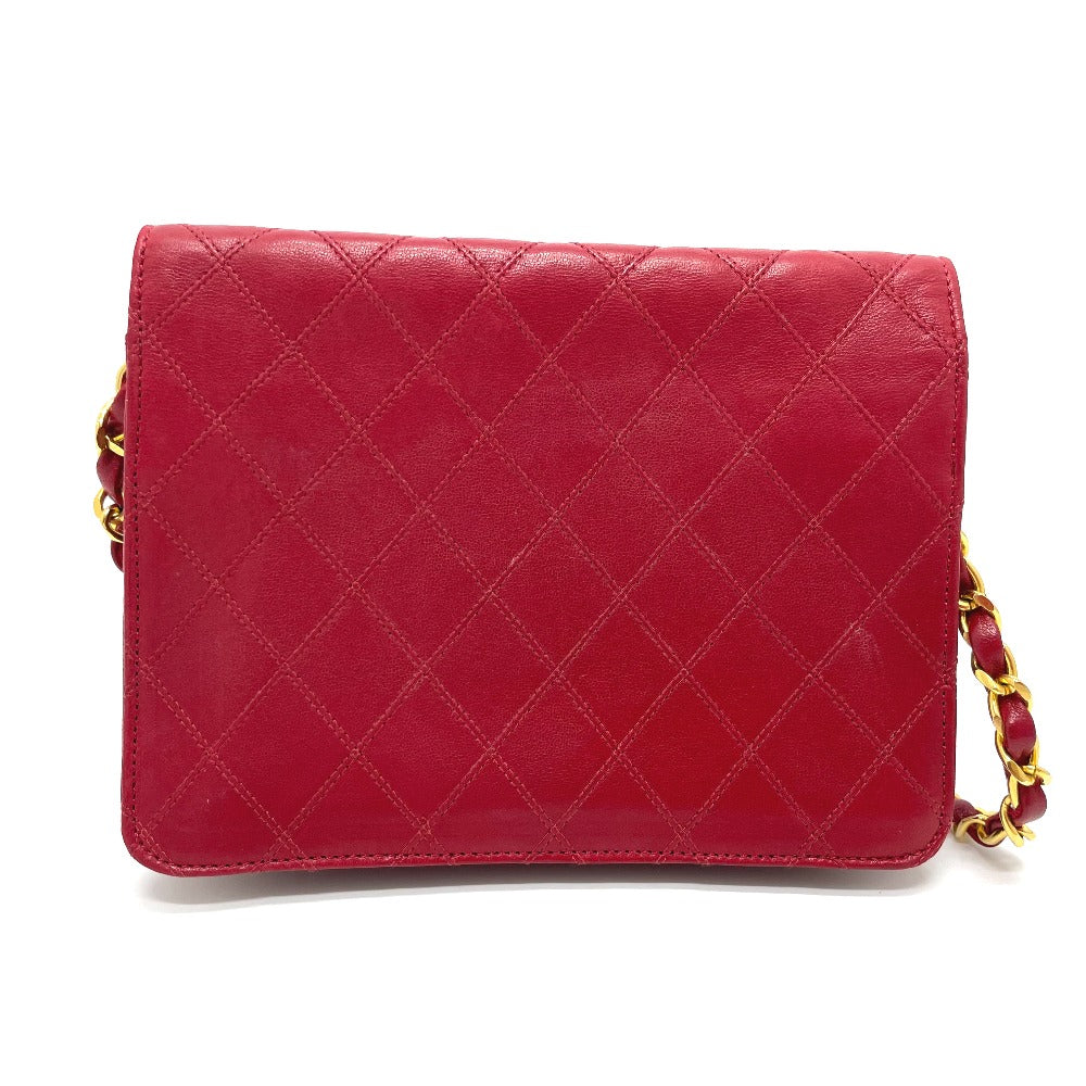 CHANEL ビコローレ ココマーク カバン バッグ チェーン ショルダー 肩掛け ショルダーバッグ ラムスキン レディース レッド