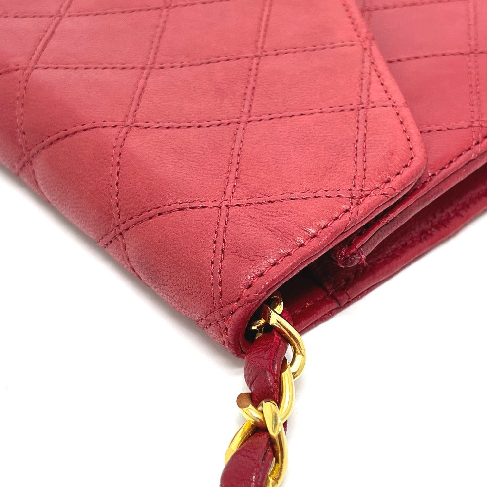 CHANEL ビコローレ ココマーク カバン バッグ チェーン ショルダー 肩掛け ショルダーバッグ ラムスキン レディース レッド