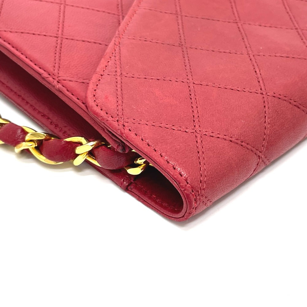 CHANEL ビコローレ ココマーク カバン バッグ チェーン ショルダー 肩掛け ショルダーバッグ ラムスキン レディース レッド