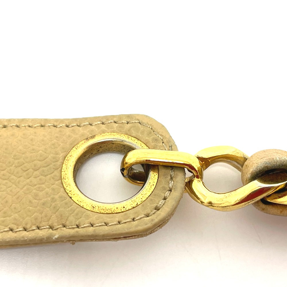 CHANEL CC Coco Charm V-Stitch Chevron Chain Shoulder Bag in Beige Caviar Leather