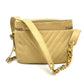 CHANEL CC Coco Charm V-Stitch Chevron Chain Shoulder Bag in Beige Caviar Leather
