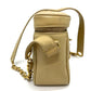 CHANEL CC Coco Charm V-Stitch Chevron Chain Shoulder Bag in Beige Caviar Leather