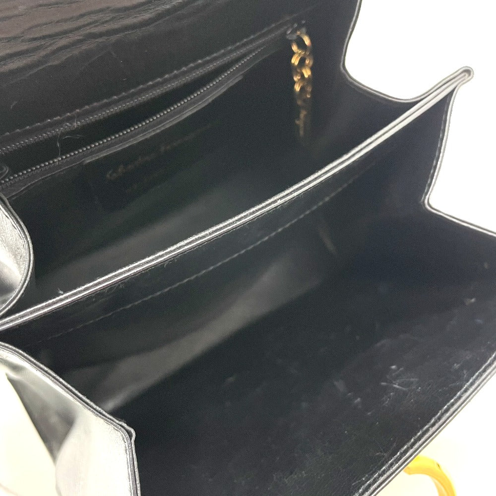 Salvatore Ferragamo O212193 ガンチーニ 2WAY ミニ カバン 斜め掛け ショルダーバッグ レザー レディース ブラック
