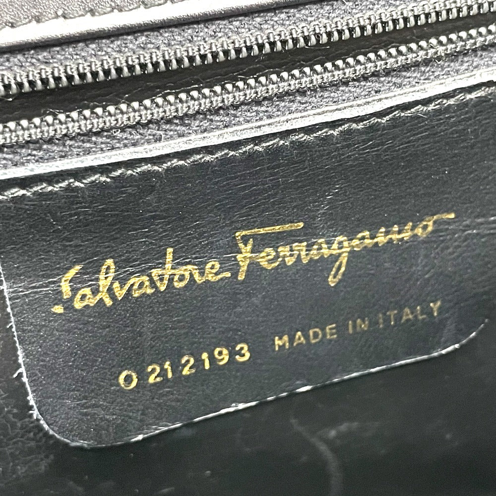Salvatore Ferragamo O212193 ガンチーニ 2WAY ミニ カバン 斜め掛け ショルダーバッグ レザー レディース ブラック