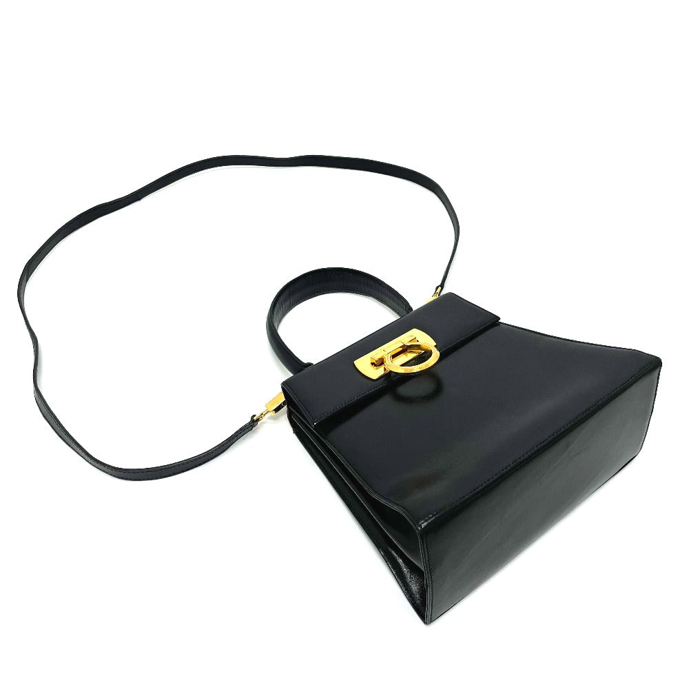 Salvatore Ferragamo O212193 ガンチーニ 2WAY ミニ カバン 斜め掛け ショルダーバッグ レザー レディース ブラック