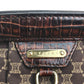 CELINE Logo Macadam Clasp Tote Bag with Tassel Shoulder Bag in Leather/Canvas, Brown with Gold Hardware