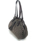 CELINE Logo Macadam Clasp Tote Bag with Tassel Shoulder Bag in Leather/Canvas, Brown with Gold Hardware