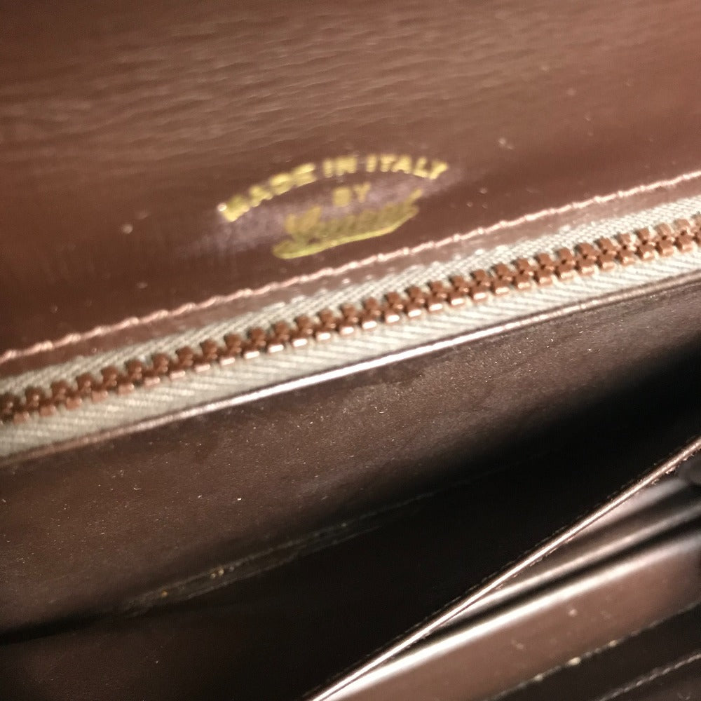 GUCCI Vintage Gucci Accordion Bag, One-Handle Leather Handbag, Women's, Brown with Gold Hardware