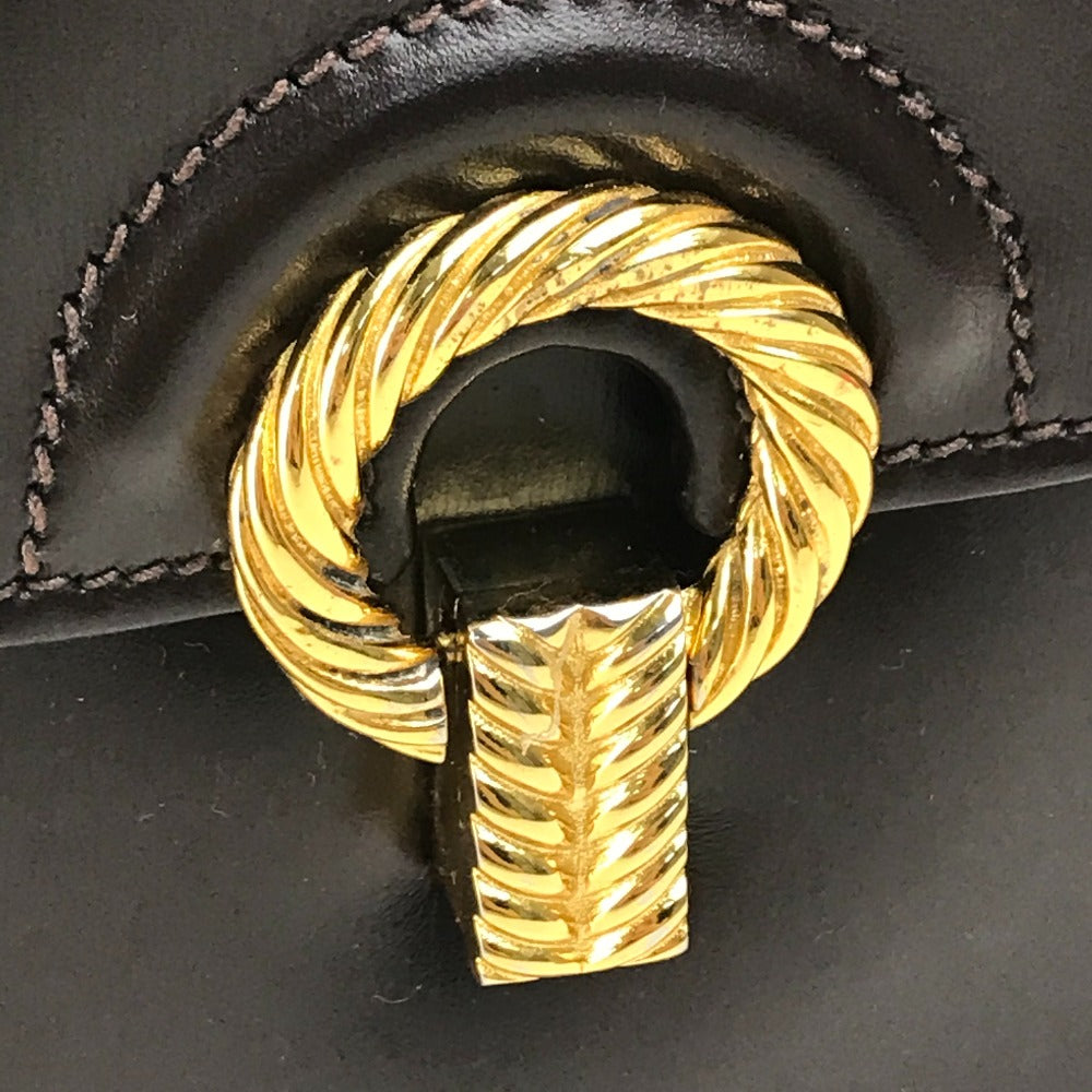 GUCCI Vintage Gucci Accordion Bag, One-Handle Leather Handbag, Women's, Brown with Gold Hardware