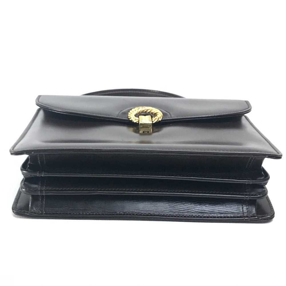 GUCCI Vintage Gucci Accordion Bag, One-Handle Leather Handbag, Women's, Brown with Gold Hardware