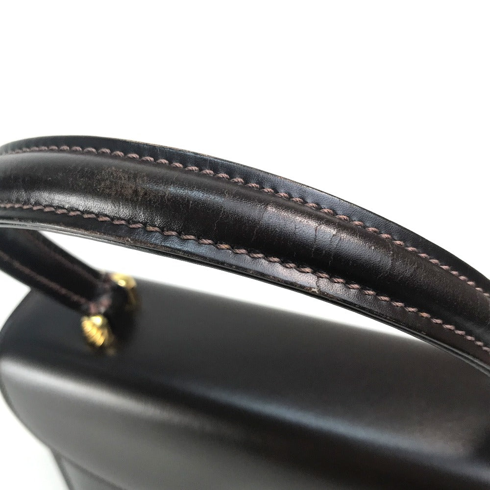 GUCCI Vintage Gucci Accordion Bag, One-Handle Leather Handbag, Women's, Brown with Gold Hardware