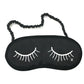 CHANEL CC Coco Mark Eye Mask &amp; Pouch Set, Silk, Unisex, Black