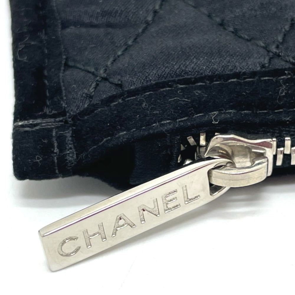 CHANEL CC Coco Mark Eye Mask &amp; Pouch Set, Silk, Unisex, Black