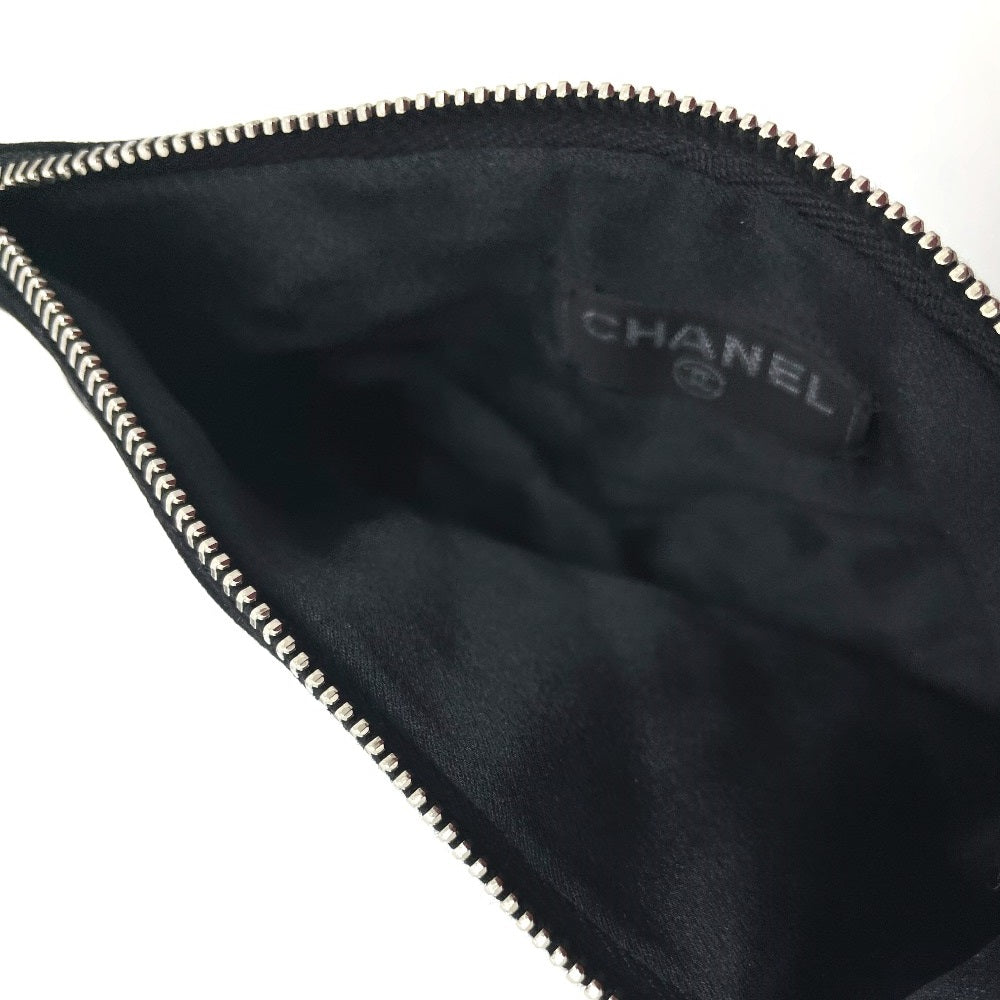 CHANEL CC Coco Mark Eye Mask &amp; Pouch Set, Silk, Unisex, Black
