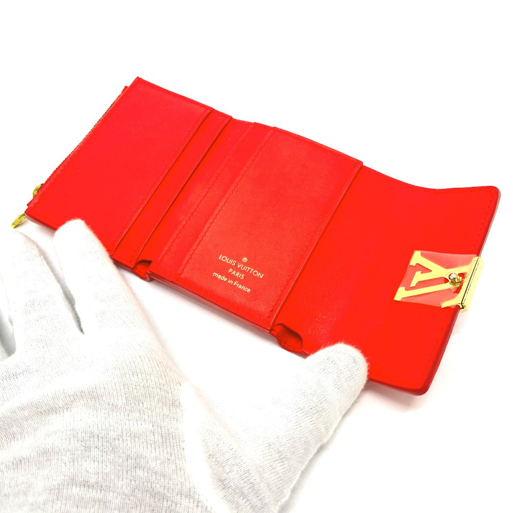 LOUIS VUITTON M69069 Japan-exclusive Portefeuille Capucines XS Compact Tri-fold Wallet in Taurillon Leather, Coral Tahiti Red